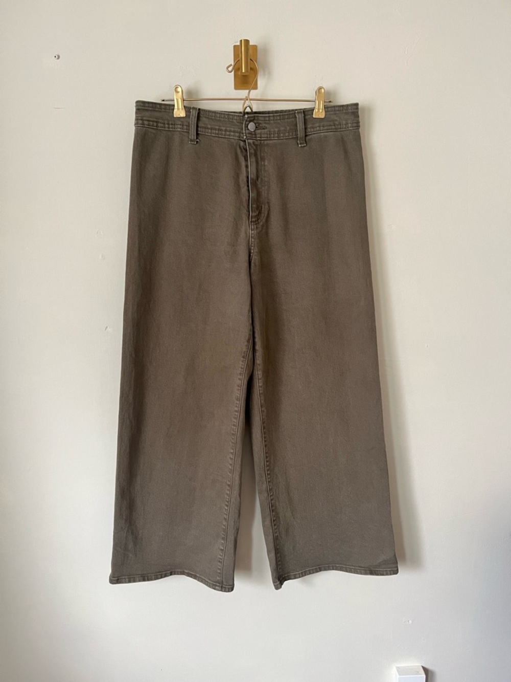 Universal Thread Wide Leg gorpcore Casual Pants Olive size 12‎ (non STRECH)